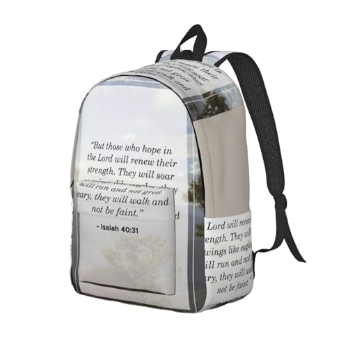 Isaiah 40 31 Versatile Canvas Rucksack - Multi-Pocket Polyester Backpack For Work & Outdoor Activities2