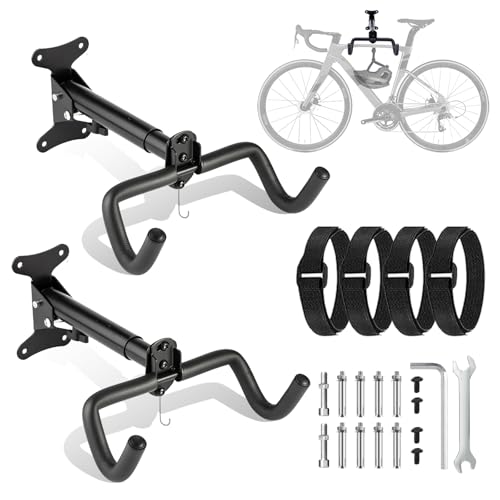 KAFLIC 2 Stück Fahrrad Wandhalterung Horizontal, Fahrrad Halterungen Wand, Fahrrad Wandhalter, Fahrradhalterung Wand für Rennrad MTB