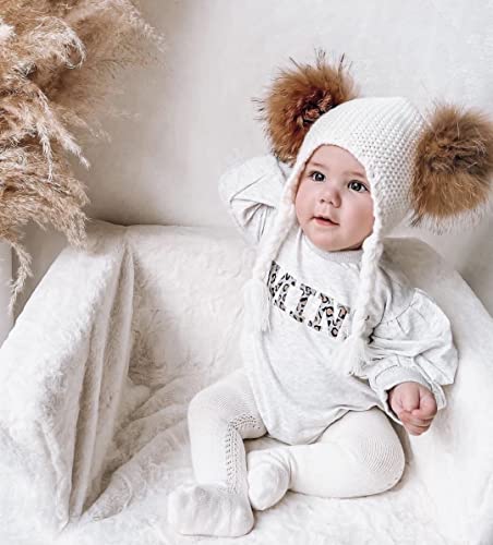 Baby Girl Bubble Romper Crewneck Puff Long Sleeve Sweatshirt Onesie Oversized Sweater Fall Outfit Clothes (Mini Print Gray,12-18 Months) #TOP1
