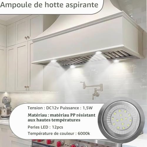Kquepo 2 Ampoules de 1,5 W pour Hotte de Cuisine, 12 V CC, Remplacement pour Éclairage de Cuisine – vue 5