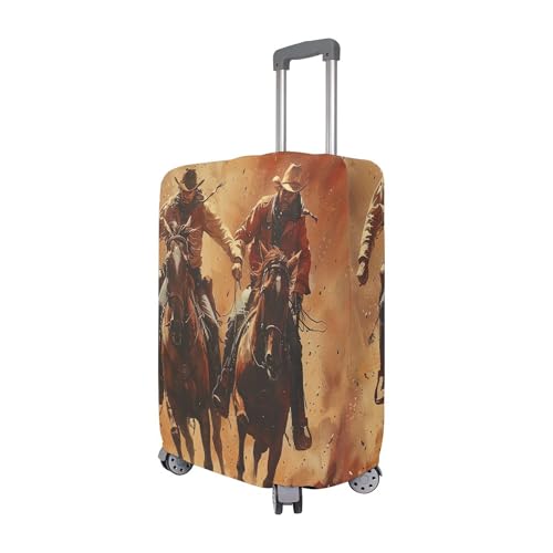 xigua Vintage Western Cowboy Luggage Cover, High Stretch Fabric Zipper Closing Suitcase Protector Washable Travel Suitcase Cover Fits for 29-32 Inch Luggage3