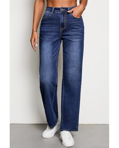 luvamia High Waisted Jeans for Women Trendy Baggy Straight Leg Stretchy Denim Jeans Work Trousers Pants 90s Loose Fit4