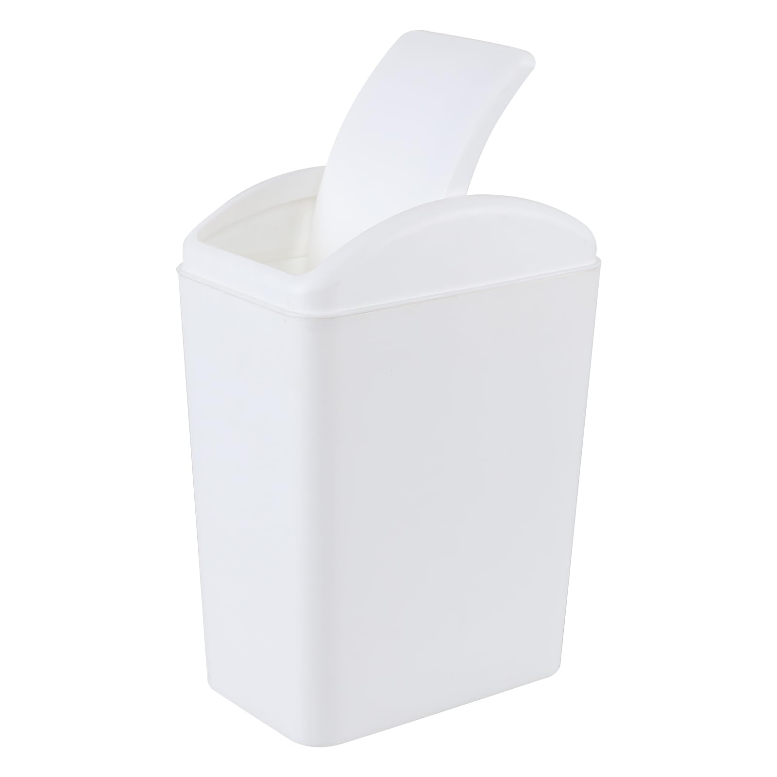 Uumitty 20 Litre Slim Waste Bin with Swing Lid, Plastic Swing Top Trash Can, White