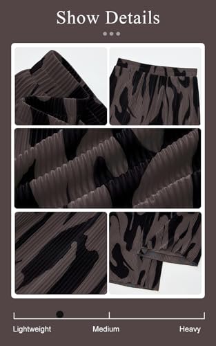 Image of PRETTYGARDEN Womens Pants Dressy Casual Wide Leg Graphic Print Lounge Pants Women Comfy High Waist Pleated Palazzo Pants