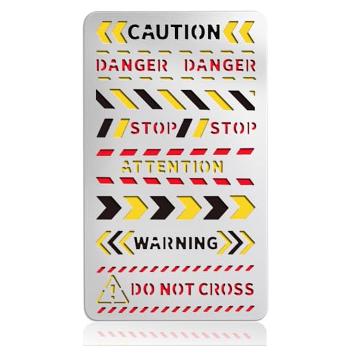 UNICRAFTALE Metal Stencils for Craft Wood Burning Warning Panel S...