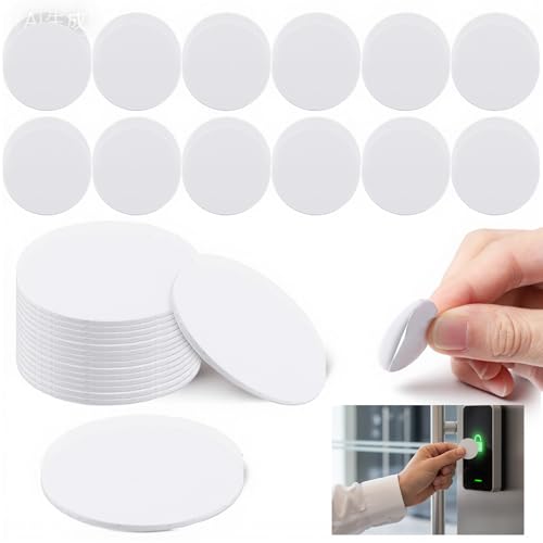 Nogeqi 30 Pcs NTAG215 NFC Stickers NFC Tags Rewritable Programmable RFID Tags NFC-Chip Round NFC-Cards 504 Bytes Blank with Adhesive Back Compatible with Tagmo and Enabled Devices (25mm)