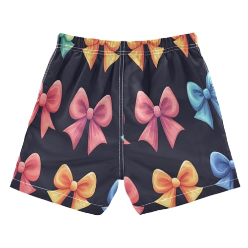 Boccsty Cartoon Colorful Ribbon Bow Boys Swim Trunks Baby Kids Swimwear Summer Toddler Beach Board Shorts 2T2