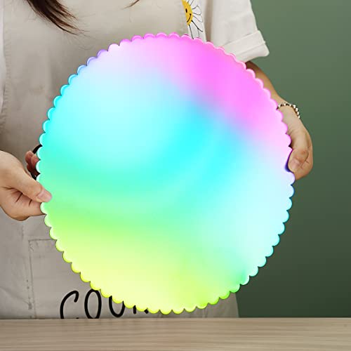 Berglander Rainbow Reusable Cake Boards 12", Stainless Steel Cake Plates With Titanium Colorful Plating, Durable Sturdy Perfect For Cake Of 12" Or Under, Dishwasher Safe #TOP5