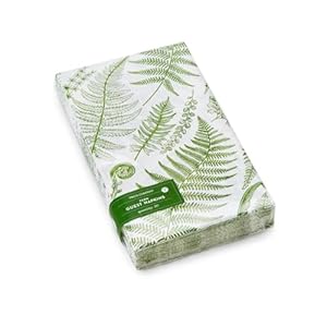 Two’s Company Fern 3-Ply Paper Dinner Napkin/Guest Towel Set (20 Napkins) – Elegant Party Napkins, Nature-Themed Napkins, Disposable Dinner Napkins, Absorbent & Eco-Friendly Paper Towels