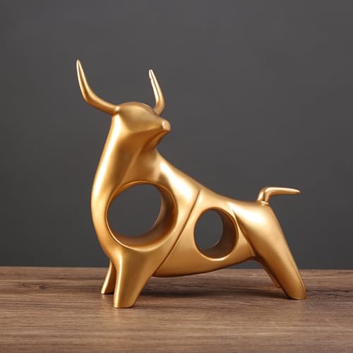 Qcwwy Kampfstier-Skulptur, Moderne, Minimalistische, Luxuriöse Ornamente, Kreative Heim-Weinschrank-Dekoration für Wohnzimmer, TV-Schrank, Büro, Handwerkliche Dekoration – Bild 4