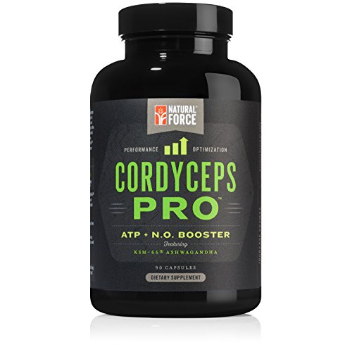 Cordyceps Pro Adaptogen Blend *Best Non-Stim Pre-Workout for Strength, Stamina, and Stress Relief* Caffeine Free with Adrenal Support from Ashwagandha, Cordyceps, and Superfoods by Natural Force, 90ct