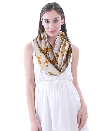 Lina & Lily Golden Retriever Dog Print Women's Infinity Loop Scarf Lightweight2