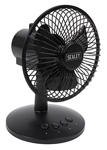 Sealey SFF6USB Ventilador de Escritorio USB oscilante de 6 Pulgadas, Negro, 6-Inch