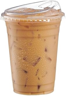 GUSTO Clear Plastic Cups with Lids [16 oz - 50 Count] - Disposable Iced Coffee Drink Cups with Strawless Sip Lids for Smoothies, Juices, and More - Formerly Comfy Package
