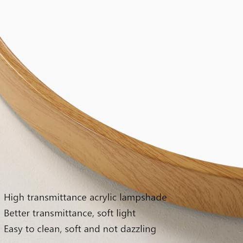 Plafonnier LED encastré rond intensité variable grain de bois - 8