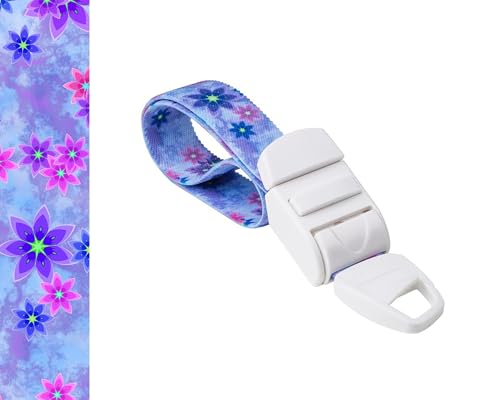 Rolseley Medizinisches Tourniquet mit violettblauem Blumen-Lavendel-Muster mit ABS-Kunststoff-Schnalle, latexfrei, elastisches Band, ideal für Ärzte, Krankenschwestern, Studenten und Sanitäter