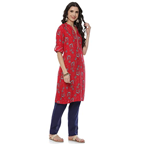 Image of Red Liva Straight Kurta