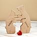Personalized Wooden Bear Puzzle with 1-8 Family Name, Custom Family Name Sculpture - Ideal for Christmas, Birthdays, Housewarming - Unique Wooden Decor Gift for Mom and Dad