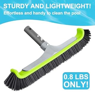 Sepetrel Upgraded Pool Brush Head for Cleaning Pool Walls,Heavy Duty Inground/Above Ground Aluminum Swimming Pool Scrub Brushes with Curved Ends & Premium Strong Bristle