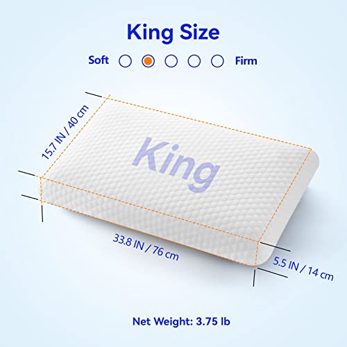 Inight Memory Foam Pillows King Size Set Of 2, King Size Pillows 2 Pack, King Pillows For Side Sleepers & Back Sleepers, Oeko-Tex & Certipur-Us-King Size (Pack Of 2) #TOP1