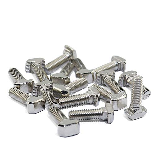Boeray Metric M5 x 12mm Thread T Slot Drop-in Bolt T-Bolt Hammer Head Bolt T Screw Stud for 2020 Series Standard 6mm T-Slot Aluminum Extrusion Profile Pack of 50