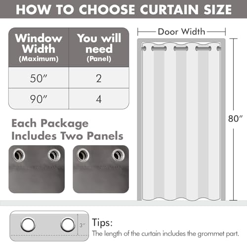 Image of MIULEE Closet Curtain for Open Closet Without Door Grommet Top 34x80 Inches | Covers Closet, Privacy Curtains for Room Divider, Sun /Light Blocking, Quality Fabric, Doorway