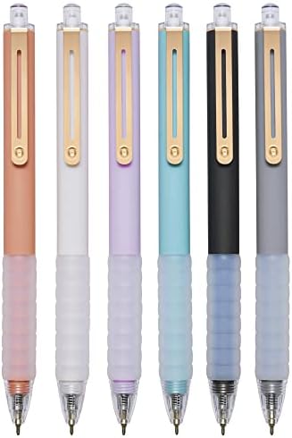 AZGO Ballpoint Pens Black Ink Retractable Pen Ball Point Pen for Journaling Writing Office Pen (Gold 6+1 count)
