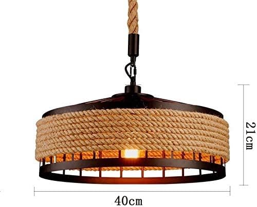 Lámpara de cuerda de cáñamo industrial para techos altos e iluminación loft 6