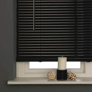 Home In Style PVC Blinds Easy Fit Window Black Venetian Blind Shutter Furnishing Curtain Many Size Curtains