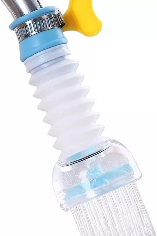 GROS Polyvinyl Chloride, Polypropylene Painted Finish Adjustable Splash-Proof Sprinkler 360 Degree Rotatable Faucet Sprayers Tap for Bathroom Wash Basin (Blue)