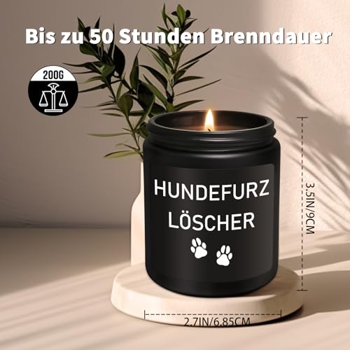 LUXHOMY Hundefurz Löscher, Geschenk Hundehalter, Geschenk für Hund Mama, Papa, Hundefurz Löscher Kerze, Geschenke für Hundebesitzer, Hund Candle - Schwarz