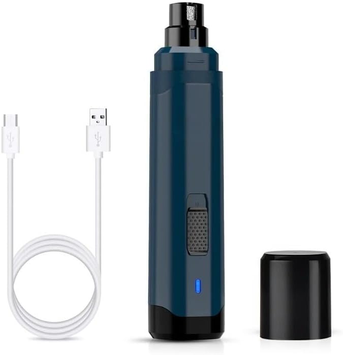 Dog Nail Grinder Electric, Rechargeable Pet Nail Trimmer: 2 Speed Low Noise Grinder - Cordless Grooming Tool | Paw Nail Care for Dog/Cat Home Grooming Character Count: 148 (N10 Dark Blue)