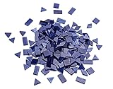 Lanyani 200 Pieces Glass Mosaic Tiles for Crafts,4 Shapes Mixed Colorful Tiffany Stained Glass Pieces,Square/Rectangle/Diamond/Triangle,Navy Blue
