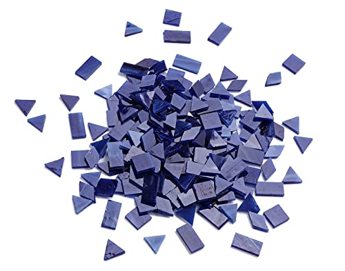 image for Lanyani 200 Pieces Glass Mosaic Tiles for Crafts,4 Shapes Mixed Colorf