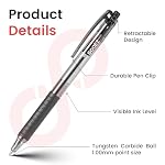 Sooez 40 Pack Bulk Pens Ballpoint, Smooth Writing Pens with Soft Grip, Retractable Black Ink Pens, Medium Point 1.0mm Pen for Journaling, Ballpoint Pen Office Supplies for Nurse, Server, Note Taking - Image 4
