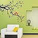 Naklejka na ścianę z motywem kwiatu i ptaka, drzewa, dekoracja ścienna, 150 x 150 cm
