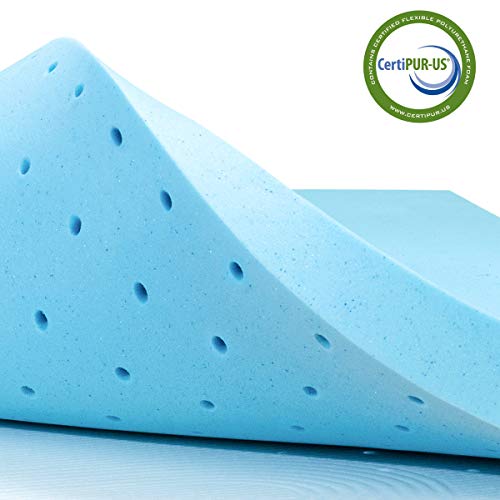 subrtex 3 Inch Gel-Infused Memory Foam Cooling Bed Pad with Ventilated Design