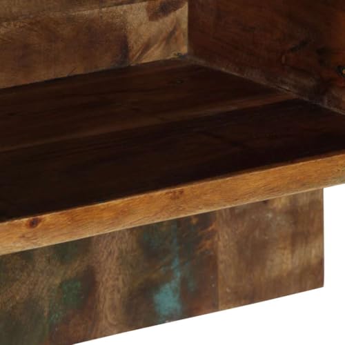 Table de chevet moderne en bois vieilli massif multicolore - 8