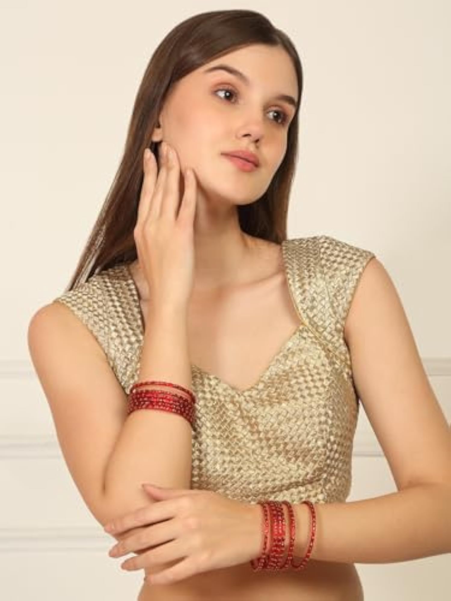 Stylish Red Glass Bangles Set of 12 for Festive Wear