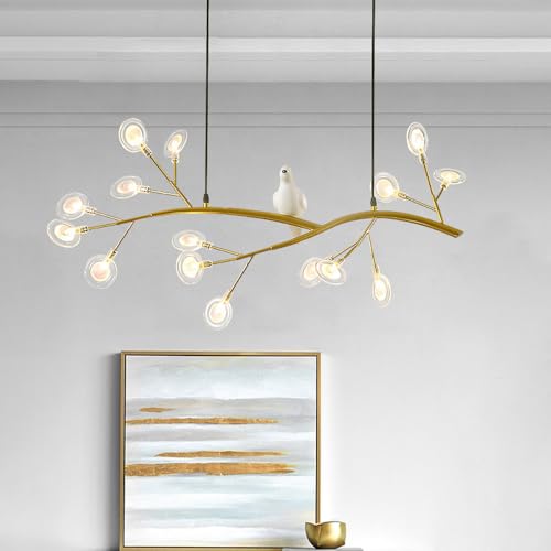 Lustre salle à manger design luxueux avec oiseaux en résine