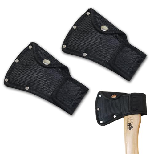 Xeerrfan 2Pcs Hatchet Cover for 1-1/4lb Axe, Black Ax Head Sheath Holster for Outdoor Hiking Camping Blade Protection, Double Snap Hatcher Blade Protector