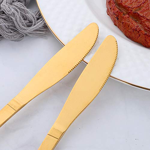 Meisha 12-Piece Economy Collection Dinner Knives Set, Extra-Fine Stainless Steel Knives for Use for Home, Kitchen or Restaurant, 8 Inches - Gold - Image 5