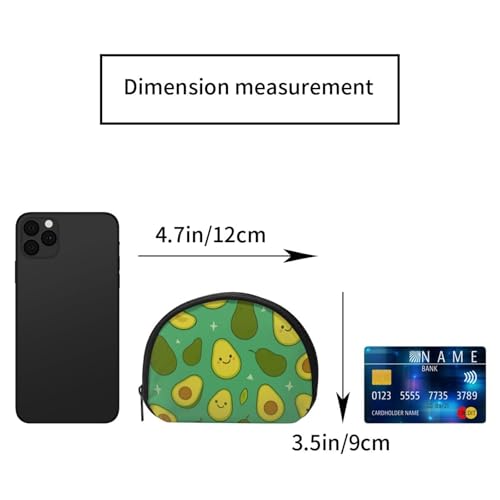 Portable Coin Purse Kawaii Avocados Mini Zippered Money Pouch Card Holder2