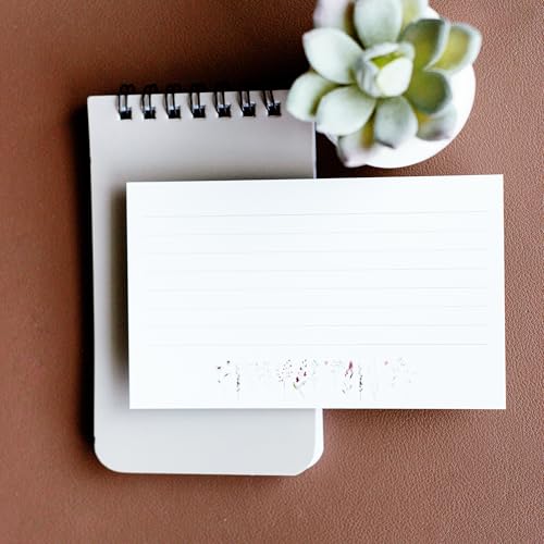 Tarjetas de índice de flores silvestres y notas flash florales en pack de 100 unidades 7