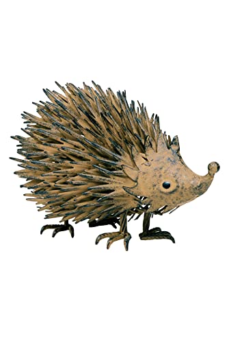 AuraHome Metal Hedgehog Sculpture Brown Garden Ornament