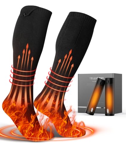 Wavmill Rechargeable Heated Set - Heated Socks and Hand Warmers for Men - 2 Packs 12000mAh Electric Foot Warmers - Gifts for Hunting, Fishing, Skiing and Outdoor - Christmas Stocking Stuffers
