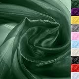 Hunter Green Organza Fabric – 16' x 20 Yards Elegant Sheer Tulle Bolt for Wedding Arches, Party Decor, Chair Bows, Gift Wrapping & Large DIY Projects (Full Roll)