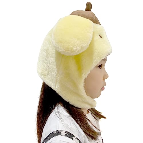 Sanrio Pompompurin (Pom Pom Purin) Fluffy Kids Beanie Cap Soft Warm Winter Head wear Yellow3