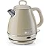 Ariete Vintage 1L Jug Kettle & 2 Slice Toaster Blue Set, 1600 Watts, Cold handle, Steel Walled Kettle, 360° Swivel Base, Auto Shut Off, Auto Eject, Removable Crumb Tray, 6 Brown Levels, Defrost, Cream