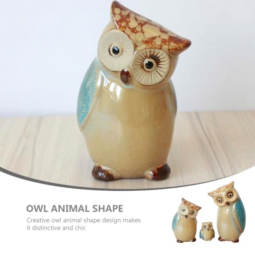 Figurines hibou en céramique pour étagère salon et meuble TV chic - 8